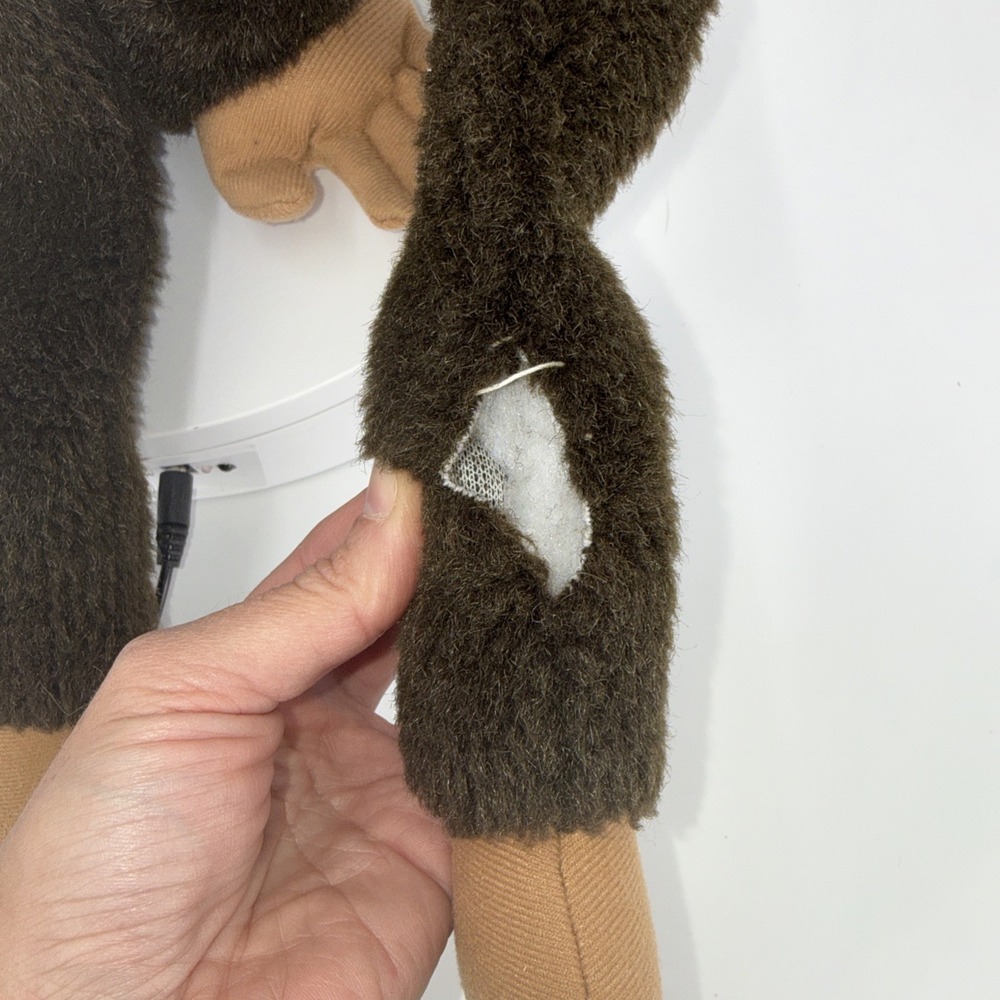 Vintage Child's Playmate Monkey Plush 15.5" Hand Puppet Squeaker 1984 Chimp - Picture 17 of 17